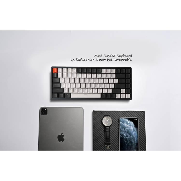 كي كرون لوحة مفاتيح ميكانيكية لاسلكية K2 84 Gateron مزودة بمفتاح RGB ومفتاح أحمر وقابلة للتبديل السريع | لوحة مفاتيح الألعاب المدمجة واللمسية