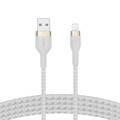 Belkin CAA010bt1MWH BOOST CHARGE™PRO Flex USB-A to Lightning Cable_Braided Silicone, 1M - White