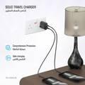 Pawa Solid Travel Charger Dual USB Port 2.4A-Black