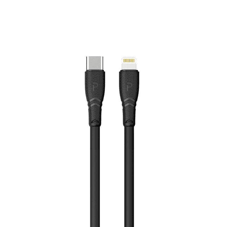Pawa PVC 20W Data & Quick Charging USB-C to Lightning Cable 2m/6.5ft - Black