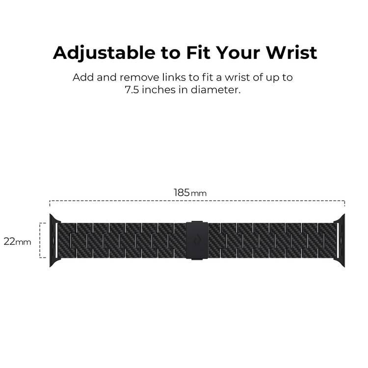 PITAKA Carbon Fiber Watch Band 100% Recycled Lightweight Durable Genuine Black Carbon Fiber for Apple Watch 42/44/45mm - Retro