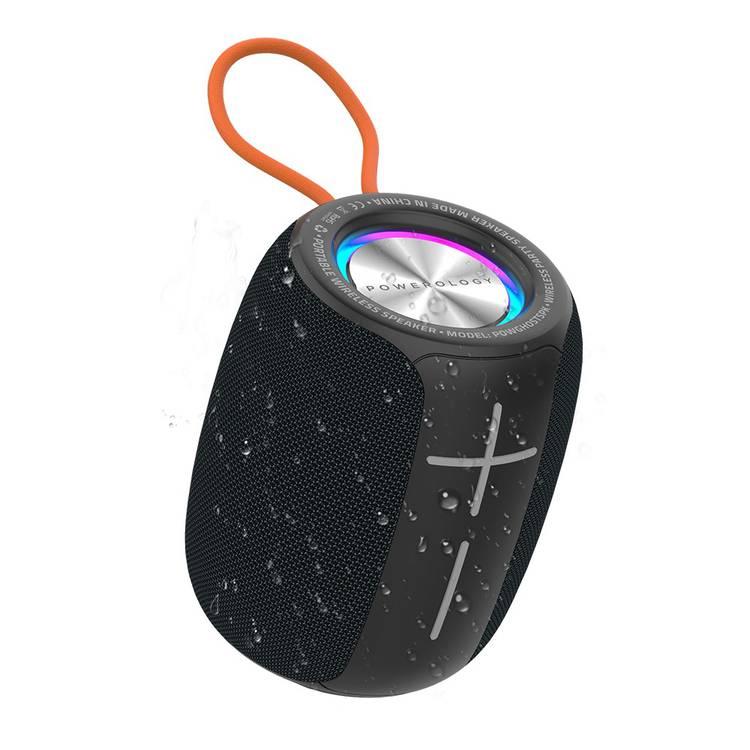 Powerology Ghost Speaker, Bluetooth 5.0, Water-Resistant, 1500mAh Battery Capacity - Black