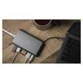 Moshi MSHI-L-084275 Symbus Mini 7-in-1 portable USB-C hub, HDMI with 4KHDR, 70W Power Delivery, USB-C/2 USB-A 5Gbps Data, microSD/SD Card Reader - Space Grey