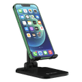 Devia Desktop Folding Stand For Phone, Anti-Slip Design, Safe & Secured, Portable Stand for Smartphones  Bedside, Office, Kitchen Table - Black