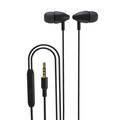 Porodo Blue Stereo Earphones with AUX Connector 1.2m - Black