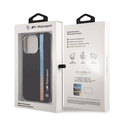 BMW Motorsport Collection PC/TPU IML Case with Printed Tricolor Fading Stripe iPhone 14 Pro Max Compatibility - Black