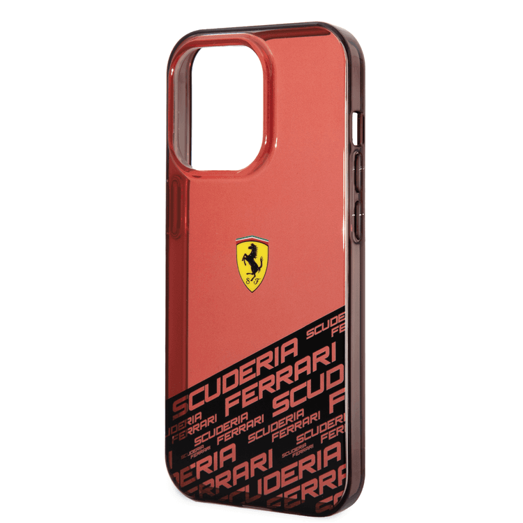 Ferrari PC/TPU IML Case with Bottom Scuderia Allover Print iPhone 14 Pro Max Compatibility - Red