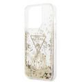 Guess Liquid Glitter Case with Translucent Triangle Logo, Extra Shine iPhone 14 Pro Max Compatibility - Smoke Transparent