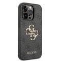 Guess PU Leather 4G Classic and Stylish Case with Big Metal Logo iPhone 14 Pro Compatibility - Grey