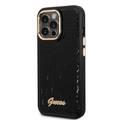 Guess PU Croco Case with Metal Camera Outline, Latest Design iPhone 14 Pro Compatibility - Black