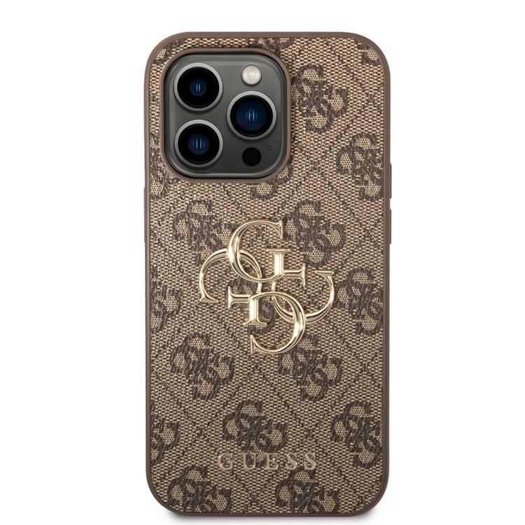 PU Leather iPhone 14 Pro Case with Big Metal Logo
