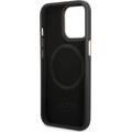Guess Magsafe 4G PU Case مع شعار لوحة معدنية - آيفون 14 برو ماكس - أسود