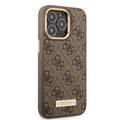 Guess Magsafe 4G PU Case With Metal Plate Logo - iPhone 14 Pro - Brown