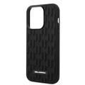 Karl Lagerfeld Case with 3D Rubber Monogram Pattern & Metal Plate Logo iPhone 14 Pro Max Compatibility - Black