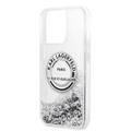 Karl Lagerfeld Liquid Glitter Case Silicone Round RSG Logo Ultra-Thin iPhone 14 Pro Max Compatibility - Silver