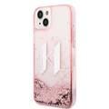 Karl Lagerfeld Liquid Glitter Silicone Case Big KL Logo Protector iPhone 14 Plus Compatibility - Pink