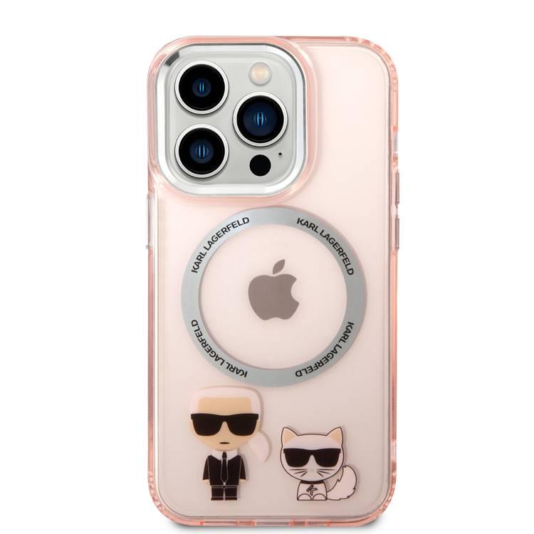 Karl Lagerfeld Magsafe Compatibility PC/TPU Case with Ring Wireless Chargeable iPhone 14 Pro Max Compatibility - Pink