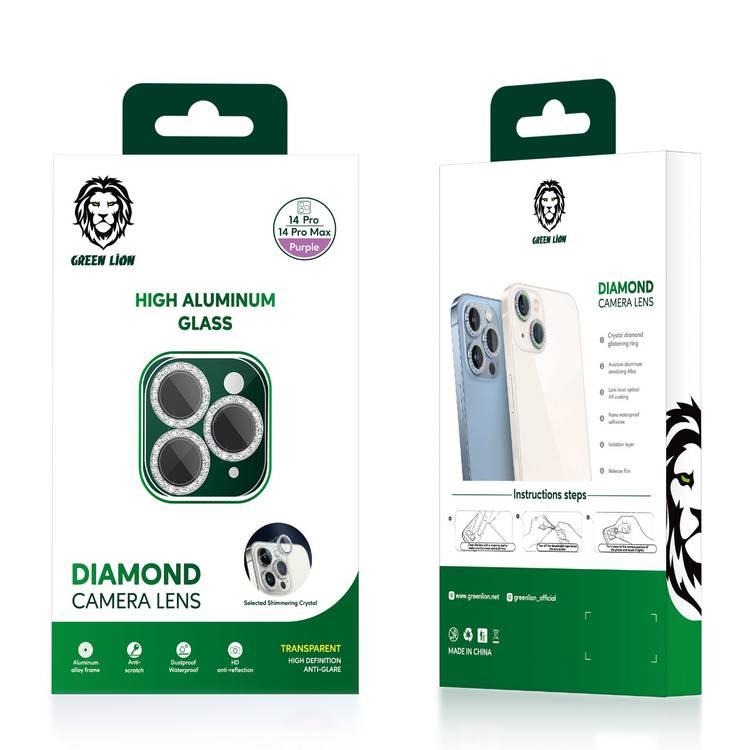 Green Lion Diamond Camera Lens Compatible with iPhone 14 / 14 Plus - Gold