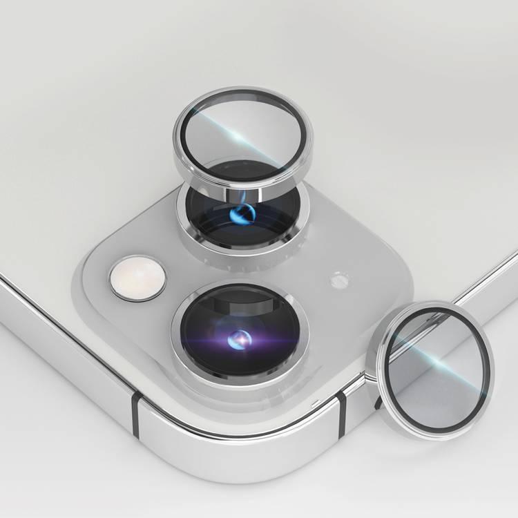 Levelo Lucent Duo 9H Hardness Camera Lens Protector, Compatible with iPhone 14 / 14 Plus - Silver