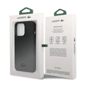 Lacoste Hard Case Liquid Silicone / Microfiber Glossy Printing Logo Compatible with iPhone 14 Pro Max - Black