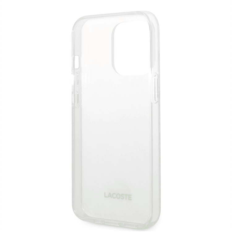 Lacoste Hard Case IML Double Layer & Dyed Bumper Signature Pattern - iPhone 14 Pro - White