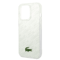 Lacoste Hard Case IML Double Layer & Dyed Bumper Signature Pattern - iPhone 14 Pro - White