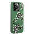 Lacoste Hard Case Liquid Silicone / Microfiber Allover Pattern Compatible with iPhone 14 Pro - Green