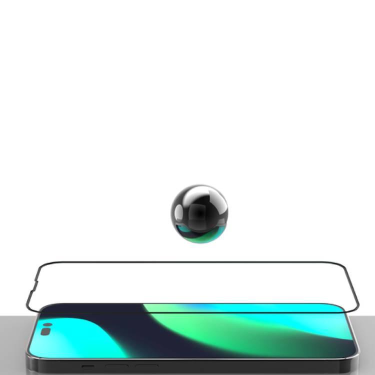 ديفيا فان سيريز شاشة كاملة سيليكون حافة زجاج مقوى مرتين أيفون 14 - أسود
