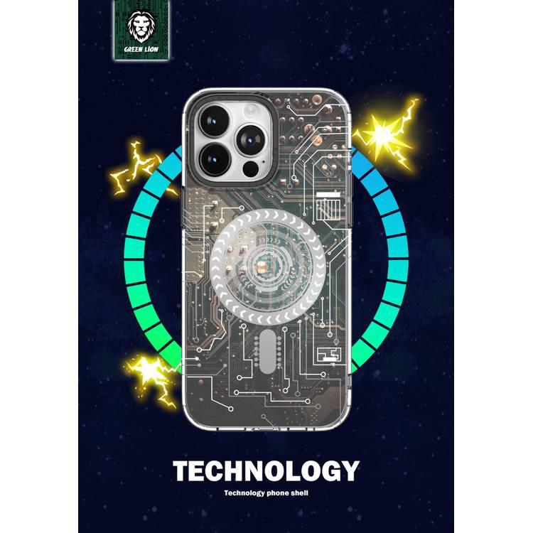 Green Lion Magnetic Tech Plus Case for iPhone 14 Pro Max ( 6.7  ) - Pink - القرنفل