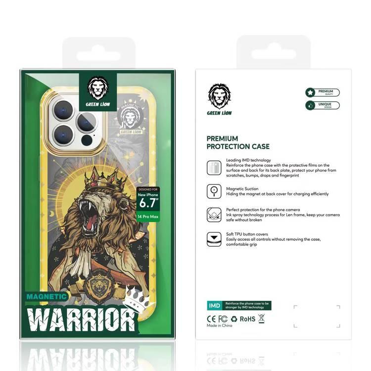 Green Lion Magnetic Warrior Case iPhone 14 Pro - Yellow