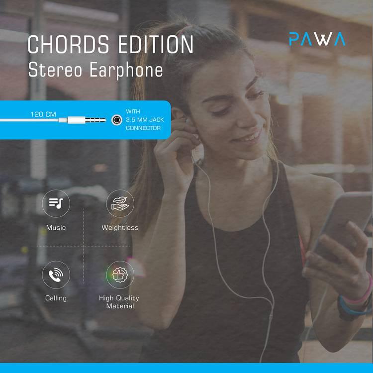 سماعة أذن ستريو من سلسلة PAWA Chords مقاس 3.5 ملم - أبيض
