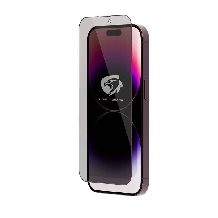 Liberty Guard 2.5D غطاء كامل للخصوصية مع مرشح غبار DR iPhone 14 Pro - أسود