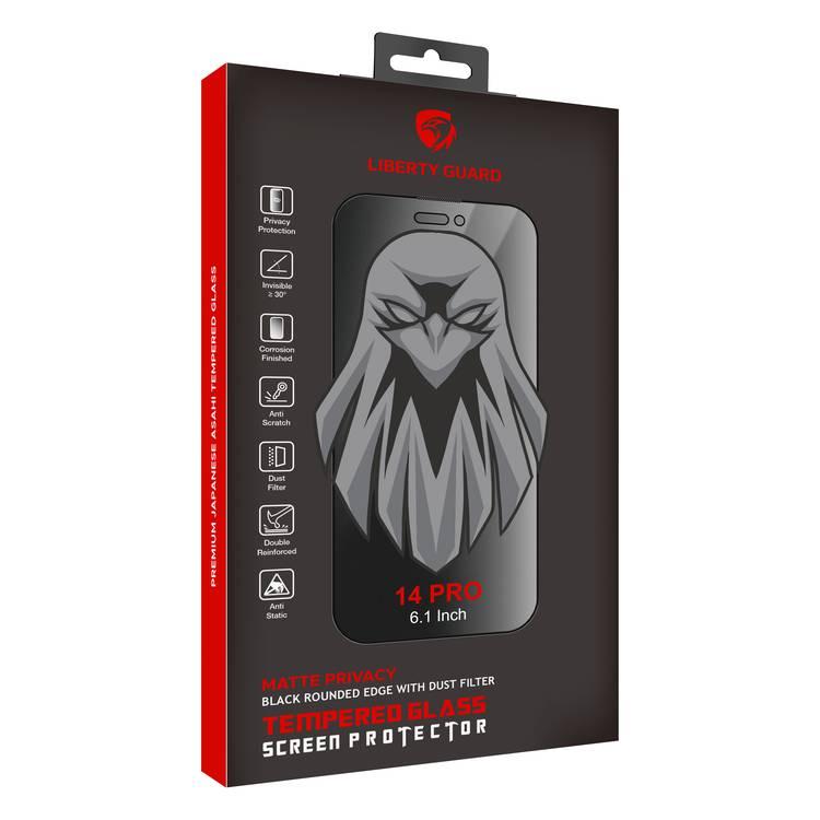Liberty Guard 2.5D غطاء كامل للخصوصية غير اللامعة مع مرشح غبار DR iPhone 14 Pro - أسود