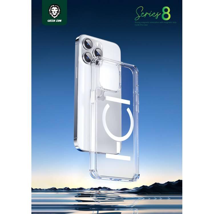 Green Lion Series 8 Transparent Case with Strong Magnetic Adsorption Strip iPhone 14 Pro - Clear