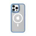 Comma Joy Elegant Metal Magnet Anti-Shock Case for iPhone 14 Plus- Blue