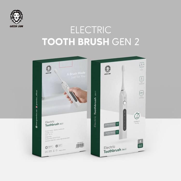 فرشاة أسنان كهربائية خضراء من الجيل الثاني بخمس أوضاع