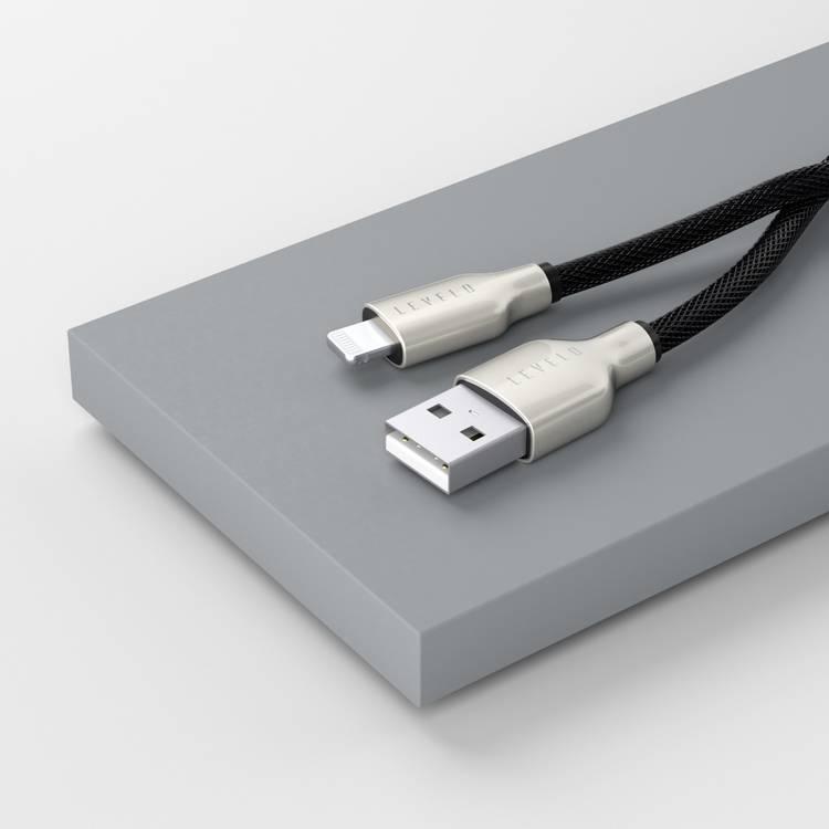Levelo USB-A To Lightning MFi 1.1m Cable - Black