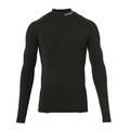 uhlsport Men's Tight T-Shirt, Dry tech base, For all kind of sports training, Round & standing collar, Very light elastic fabric, Slim Fit, Long sleeves - Black - M