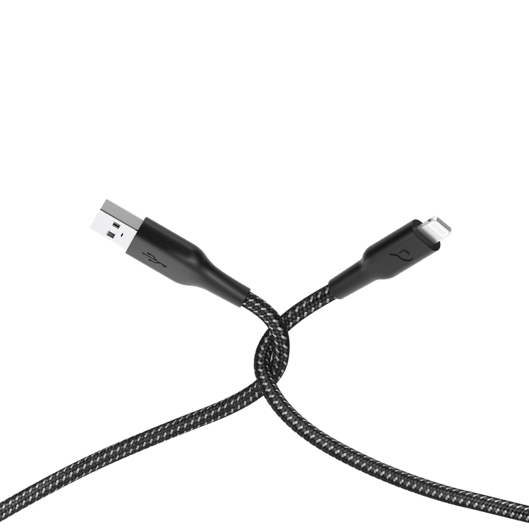 Powerology Braided USB-A To Lightning Cable  - Black