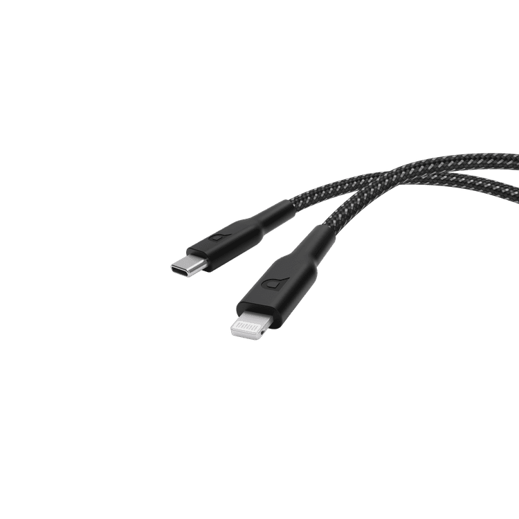 كابل باورولوجي مضفر من USB-C إلى Lightning - أسود