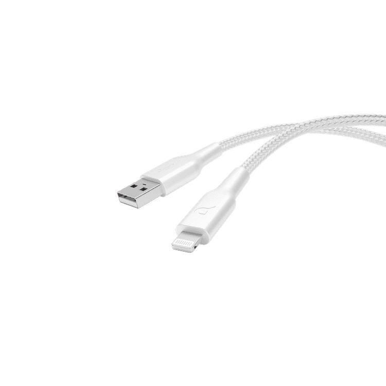 Powerology Braided USB-A To Lightning Cable  - White