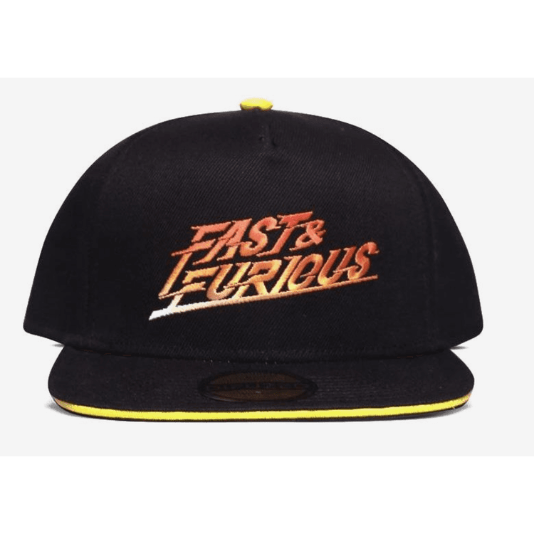 قبعة Snapback بشعار متدرج سريع وغاضب من Universal Fast &amp; Furious - أسود