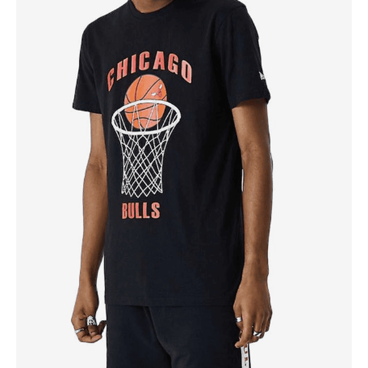 Men's T-Shirt New Era Chicago Bulls NBA Team Logo Black T-Shirt Black