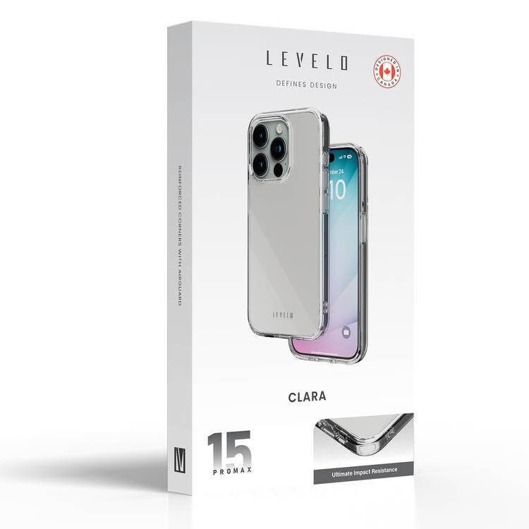 Levelo Clara Clear Case For iPhone 15 Pro Max - Clear