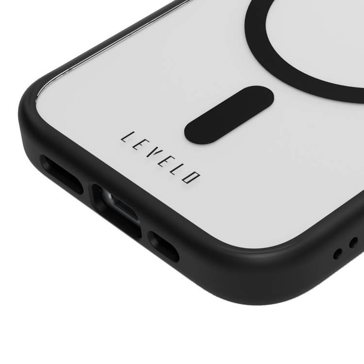 Levelo MagSafe Solo Case For iPhone 15 Pro - Black - Black