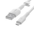Belkin BOOST CHARGE™ Flex USB-A to Lightning Connector Soft-touch Silicone, 1M - White