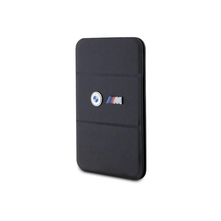 محفظة BMW M Magsafe PU بشعارات معدنية - أسود