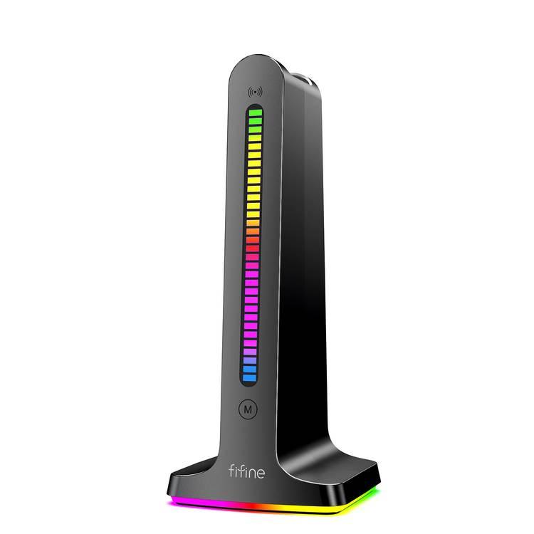 حامل رأس الألعاب Porodo Gaming RGB مع منافذ USB X2 وتخزين الكابل - أسود - أسود