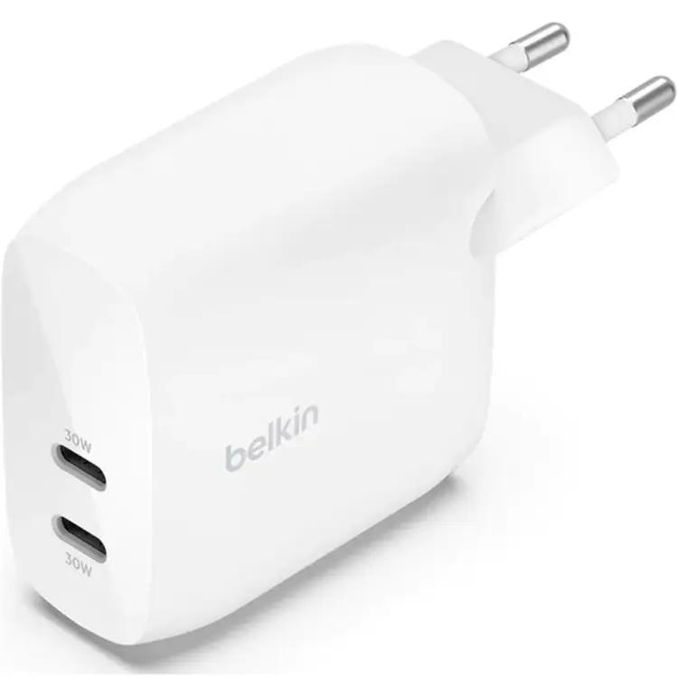 Belkin Boost Charge Pro Dual USB-C Wall Charger with PPS 60W - White