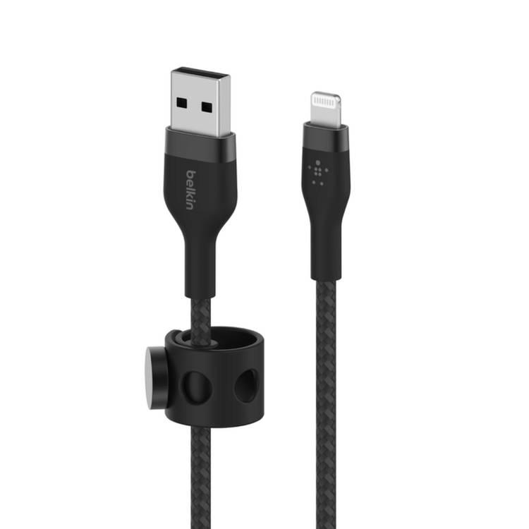 كابل Belkin BOOST CHARGE™PRO Flex USB-A إلى Lightning_ سيليكون مجدول، 3M - اسود